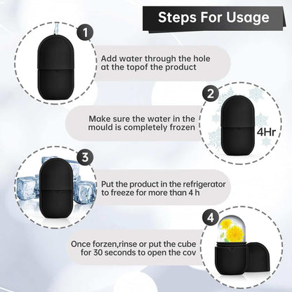 Ice Roller for Face and Eye, Ice Face Roller, Ice Roller Skin Care Tools Gifts for Women , Preppy Cute Silicone Ice Mold Stuff for Beauty(Black)
