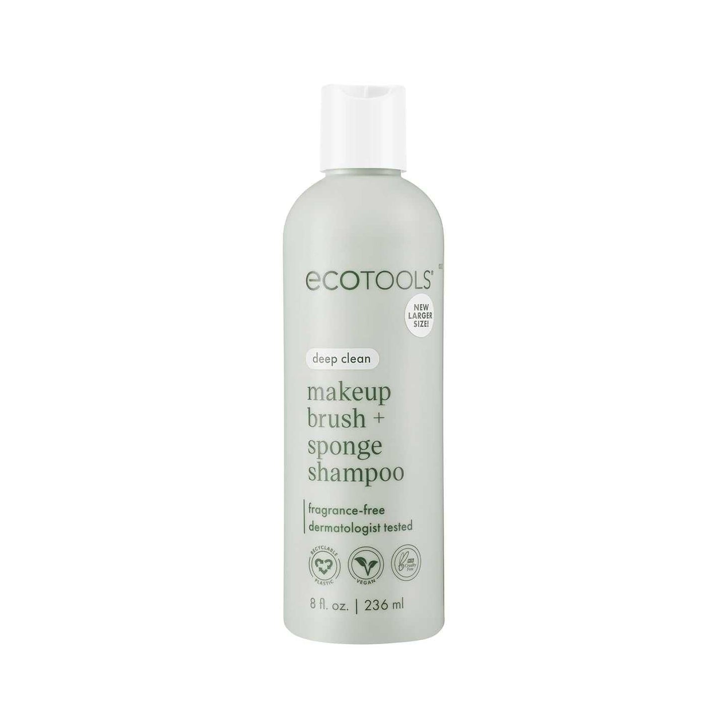 Makeup Brush + Sponge Shampoo, Remove Makeup & Impurities from Tools, Sponges, & Puffs, Fragrance-Free Brush Cleanser, No Harsh Chemicals, Vegan, & Cruelty-Free, 8 Fl. Oz./236 Ml. Bottle