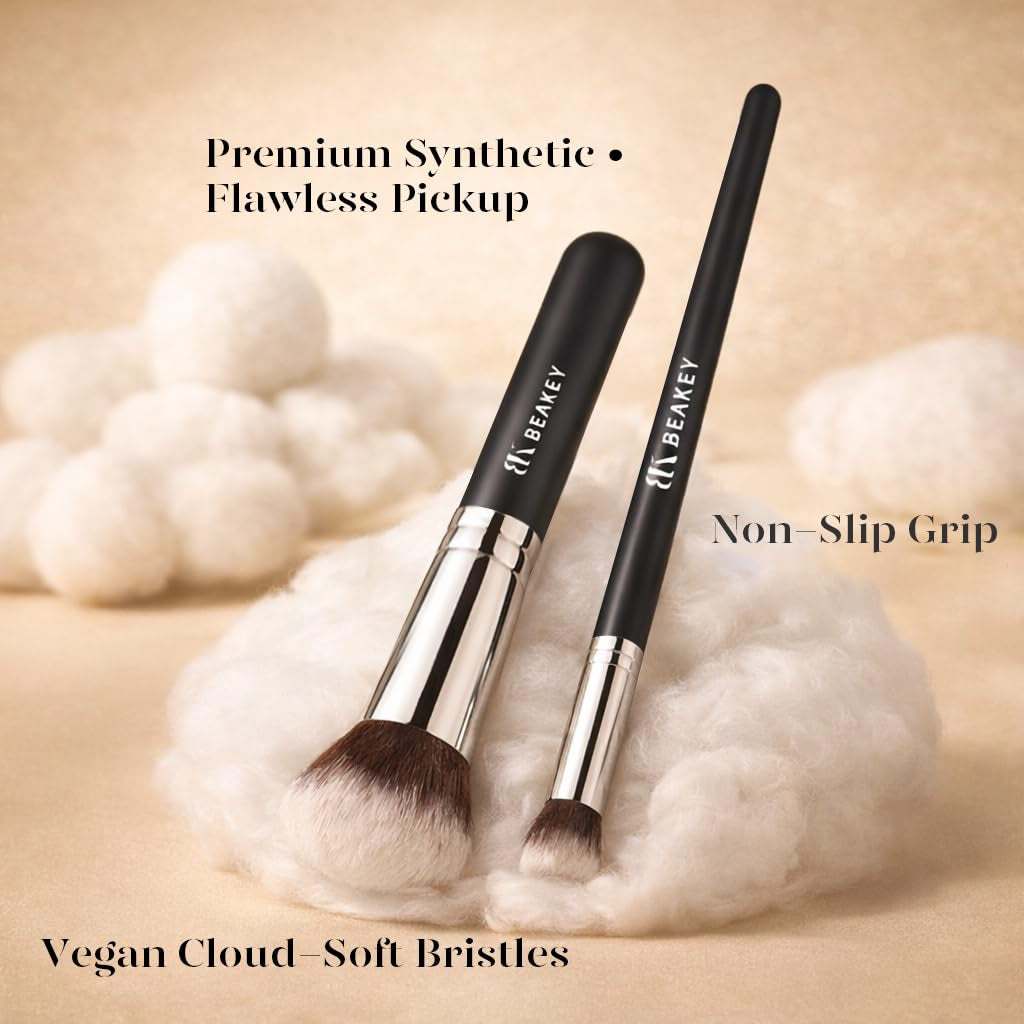 Makeup Brush Set,13 Pcs with Case,10 Brushes and 2 Sponges | Soft Synthetic Bristles,Foundation Brush for Liquid Makeup,Eye Shadow Brushes Set,Blush Brush Cream,Travel Makeup Brush Set